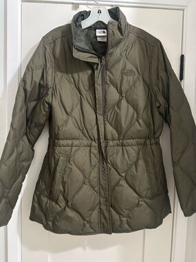 The North Face Olive Quilted Puffer Jacket